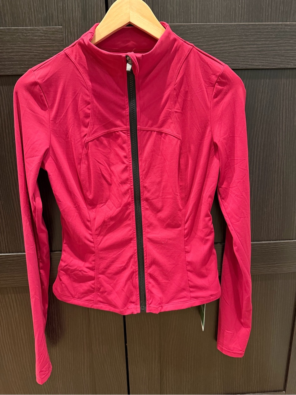 NWT Halara Berry Pink Full Zip Active Jacket Thumbholes Fitted Athletic Sz S - Picture 3 of 6